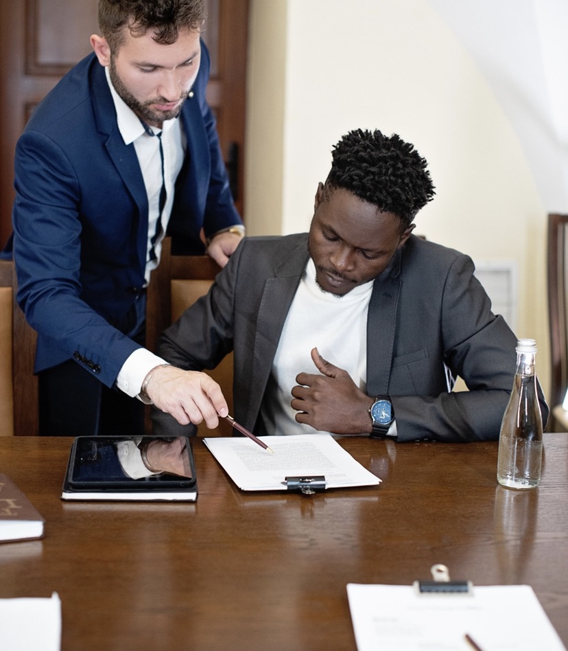 A document signing appointment at a table